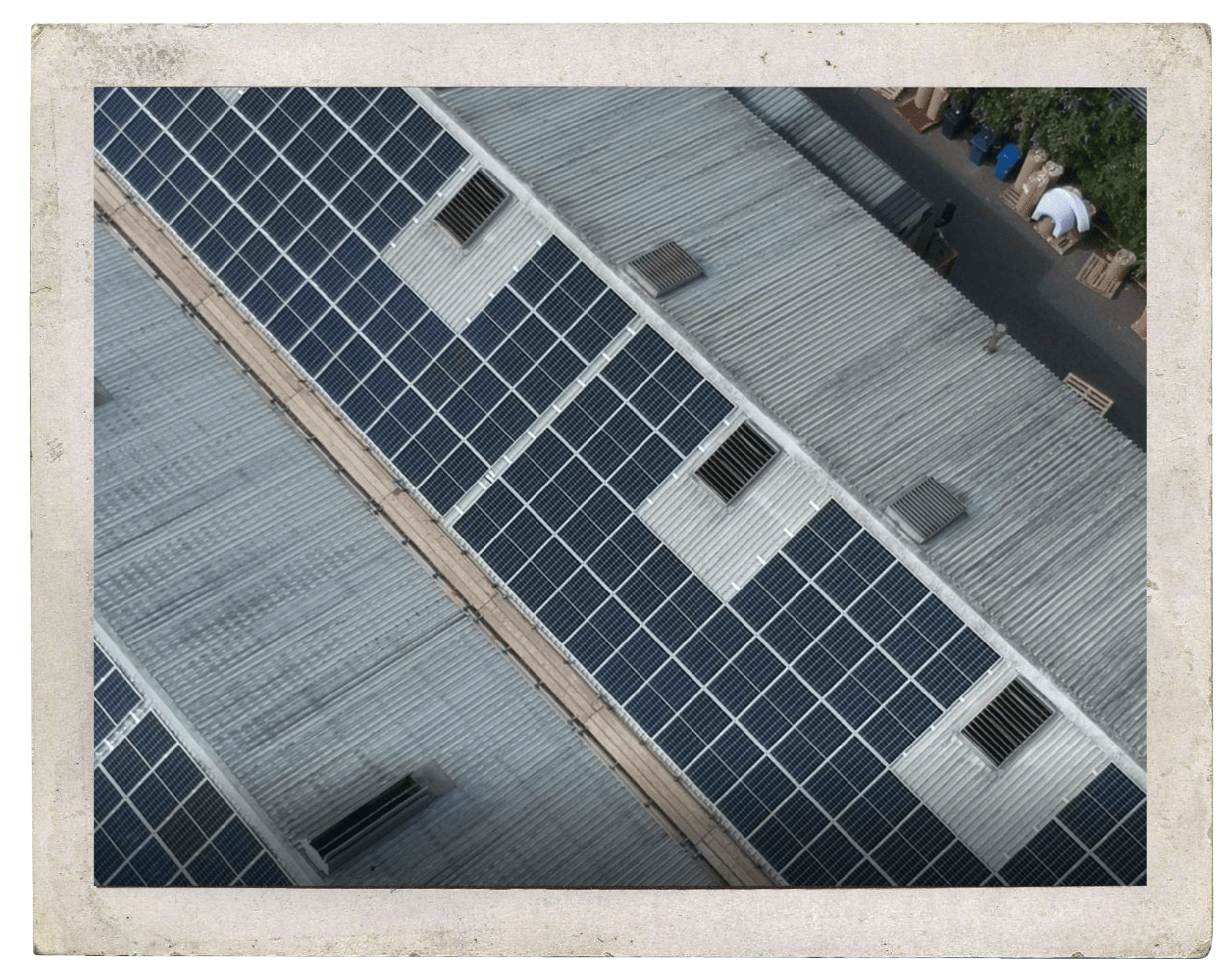 A row of solar panels