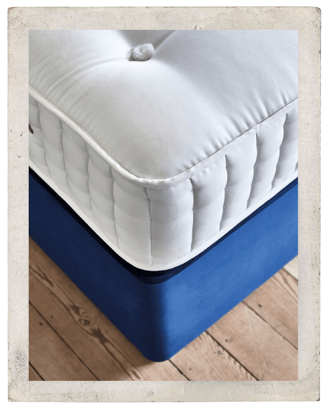 A close up shot of a bed corner
